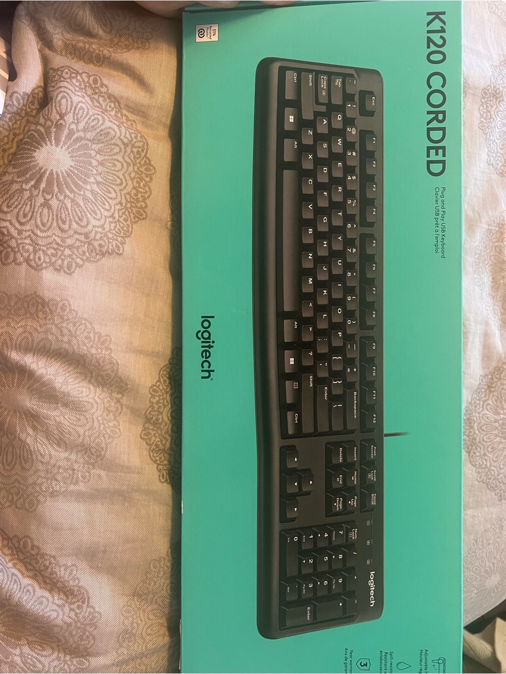 Logitech Black Wired K120 Full-Size USB Keyboard